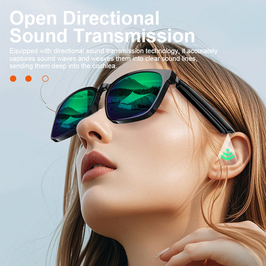 Ai Translation Smart Glasses with Bluetooth for Men Women with 140 Language Color-Change Lens Clear Headphone with Speaker Sunglasses-0
