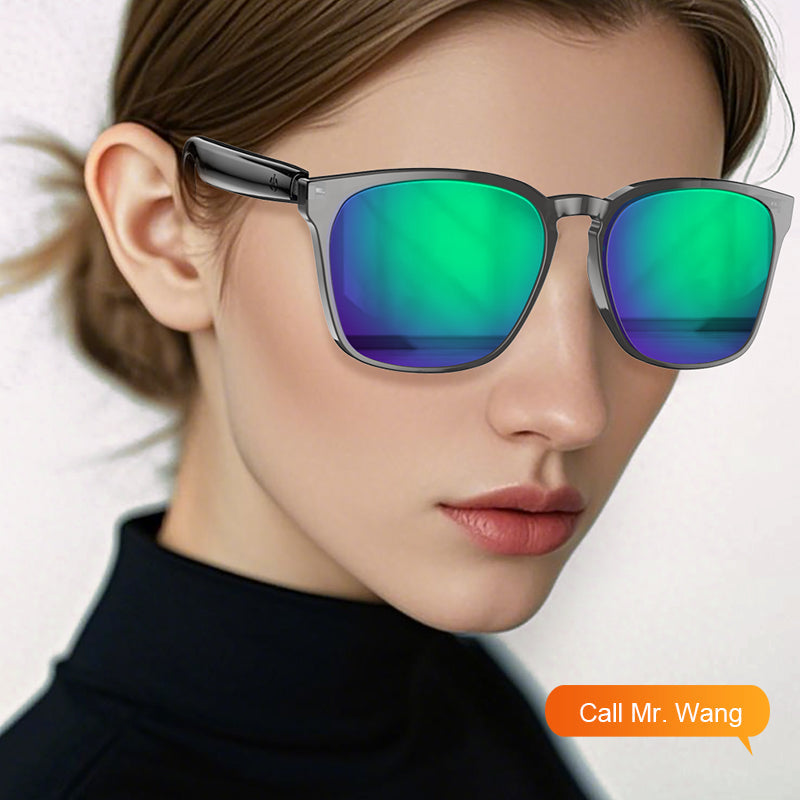 Ai Translation Smart Glasses with Bluetooth for Men Women with 140 Language Color-Change Lens Clear Headphone with Speaker Sunglasses-5