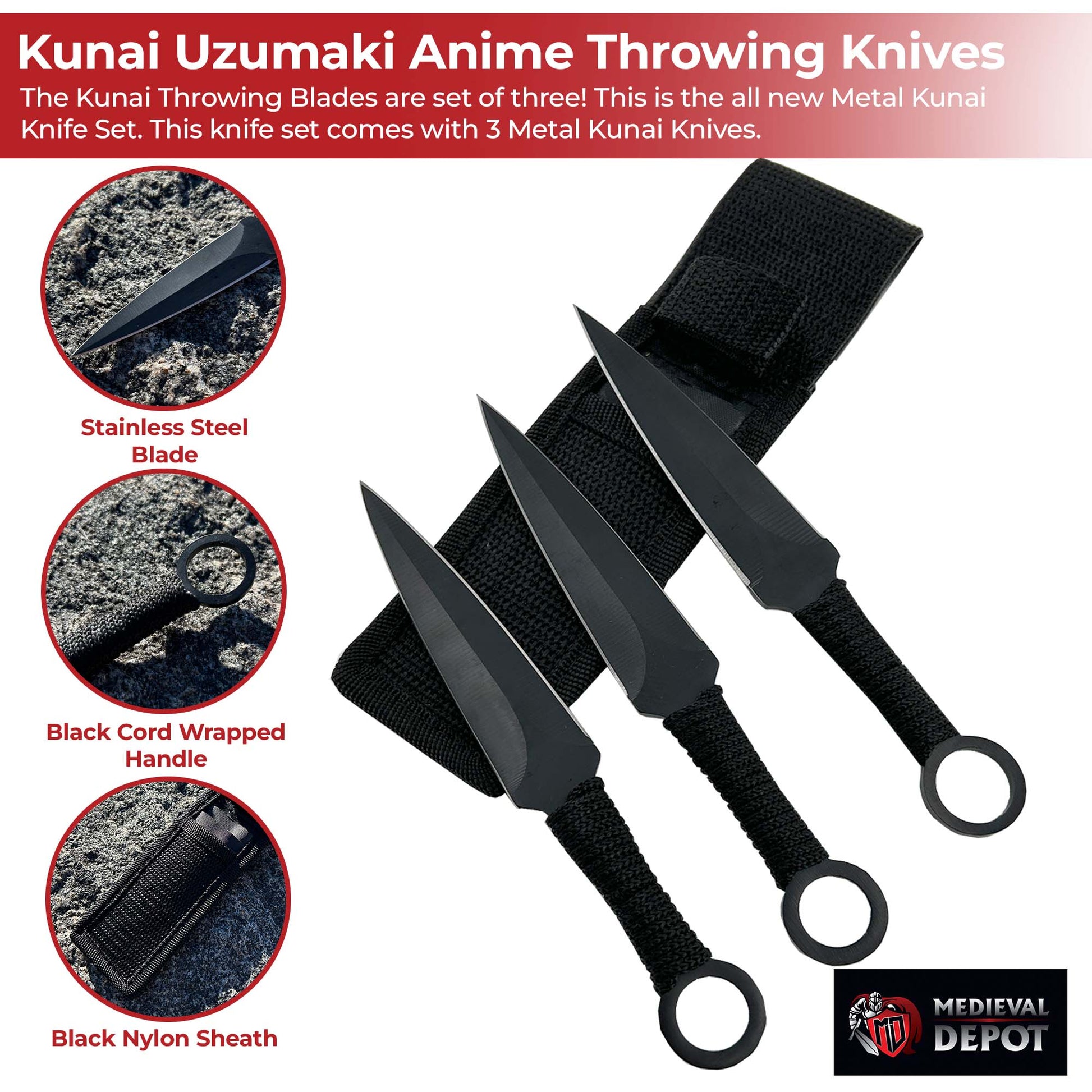 Kunai Uzumaki Anime Manga Throwing Knives-2